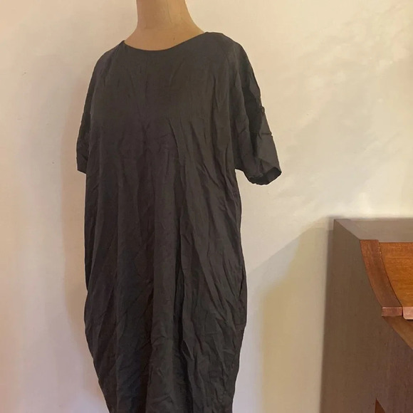 Neu Nomads Danielle Dress S dark grey lotus modal fabric pockets organic soft - Picture 8 of 10